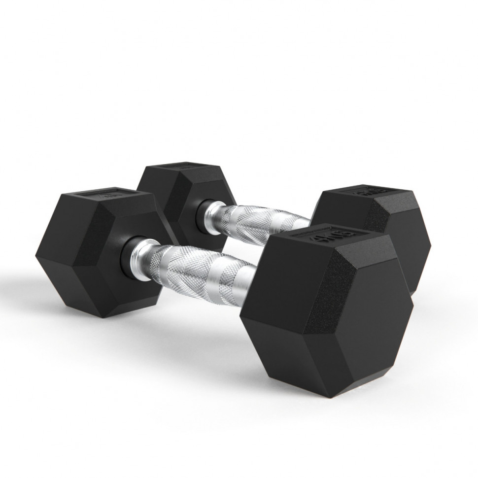 Гантели DFC гексаг. обрезиненная пара DB001-4 кг